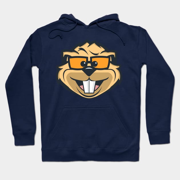 Beaver with Glasses Hoodie by michony